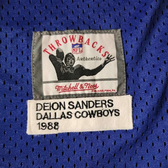 Mitchell & Ness Throwback NWT Jersey #21 Sanders Dallas Cowboys Size 60 (4XL) - Picture 2 of 5